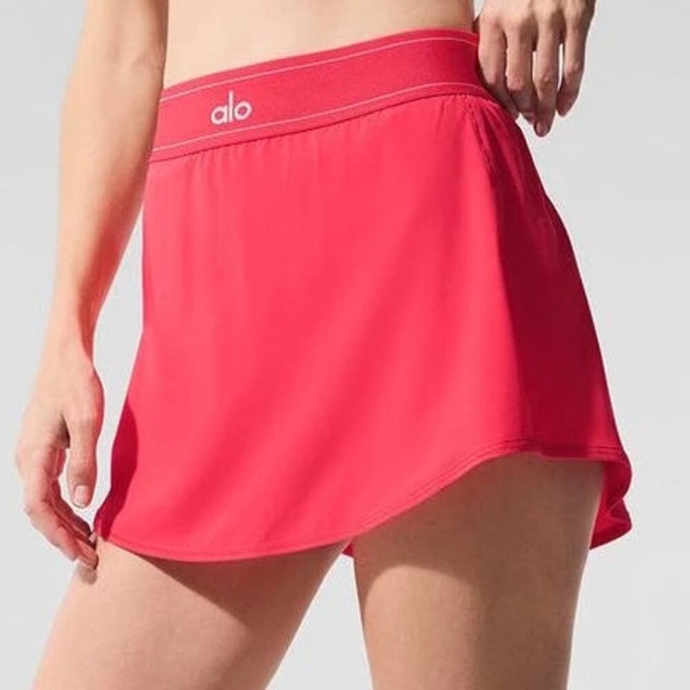 Alo Yoga Match Point Skirt Candy Red Size XXS 2XS EUC Tennis Hidden Shorts